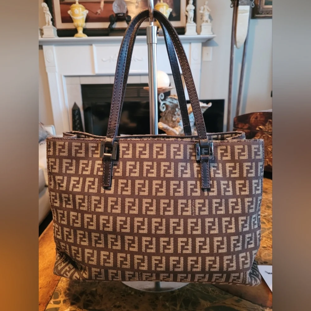 Fendi Brown Monogram Tote Bag w/COA - Picture 2 of 9